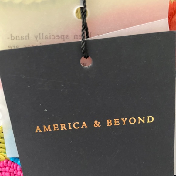 America & Beyond brand;  Medium size; Blue & White with Multi-color sequins - Picture 10 of 10